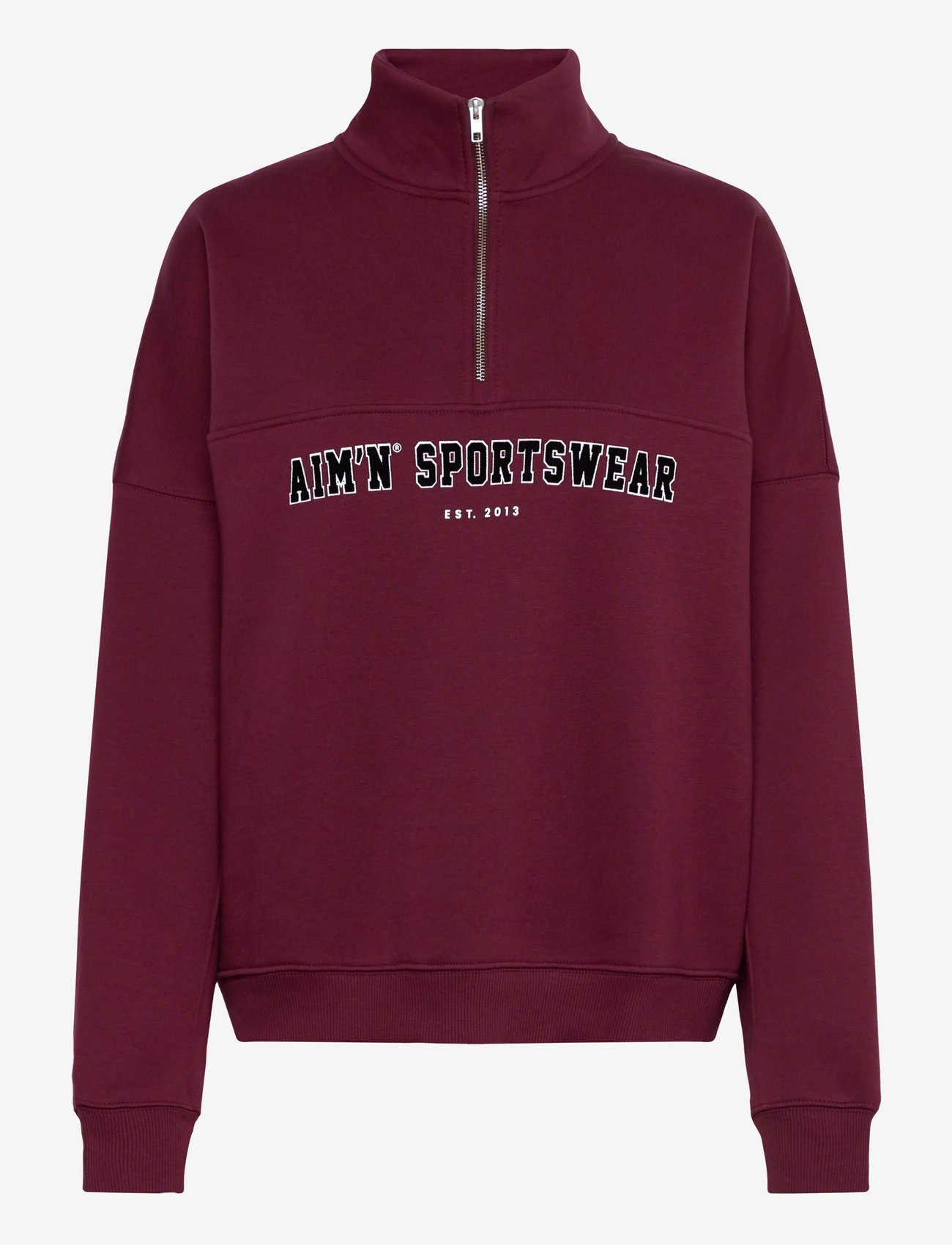 aim´n - Varsity Sweat Half Zip - Överdelar - cherry - 1