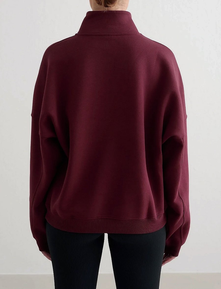aim´n - Varsity Sweat Half Zip - Överdelar - cherry - 3