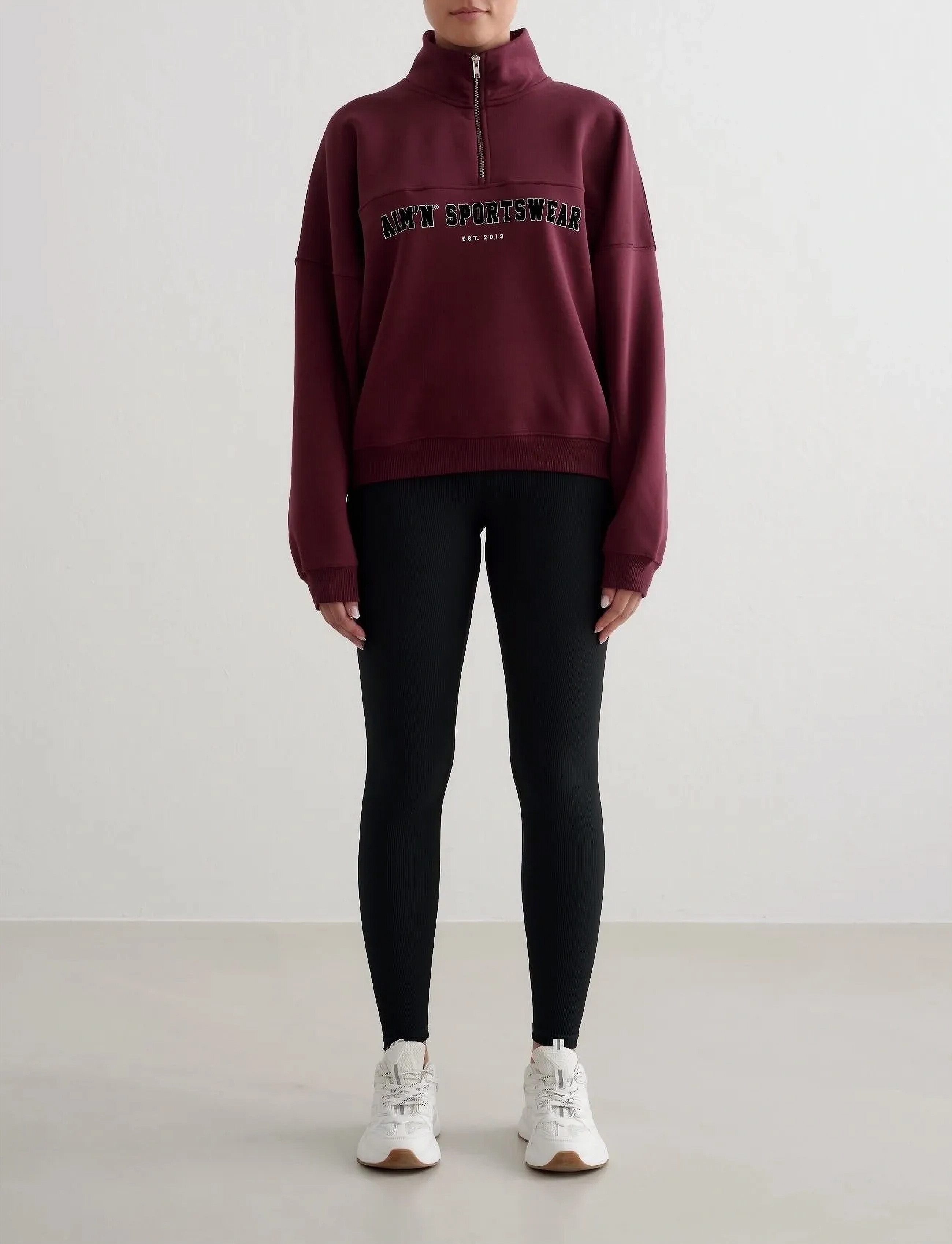 aim´n - Varsity Sweat Half Zip - Överdelar - cherry - 4