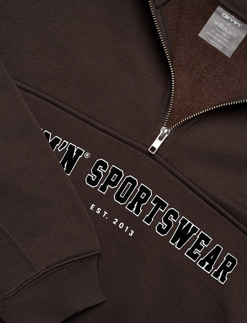 aim´n - Varsity Sweat Half Zip - oberteile - chocolate - 5
