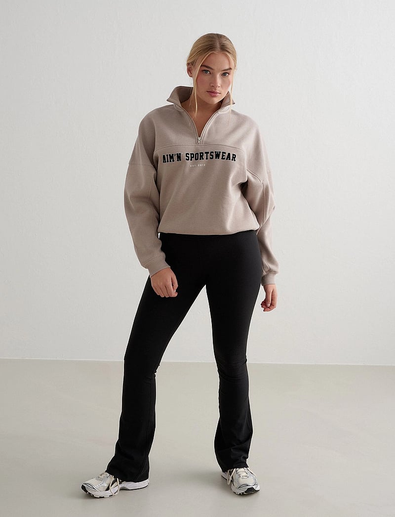 aim´n - Varsity Sweat Half Zip - overdele - dark clay - 2