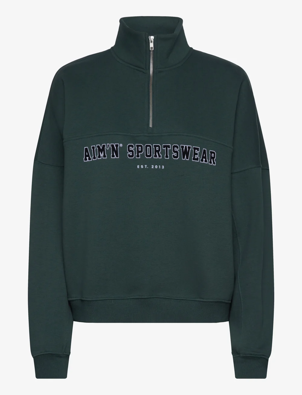 aim´n - Varsity Sweat Half Zip - overdele - deep emerald - 0