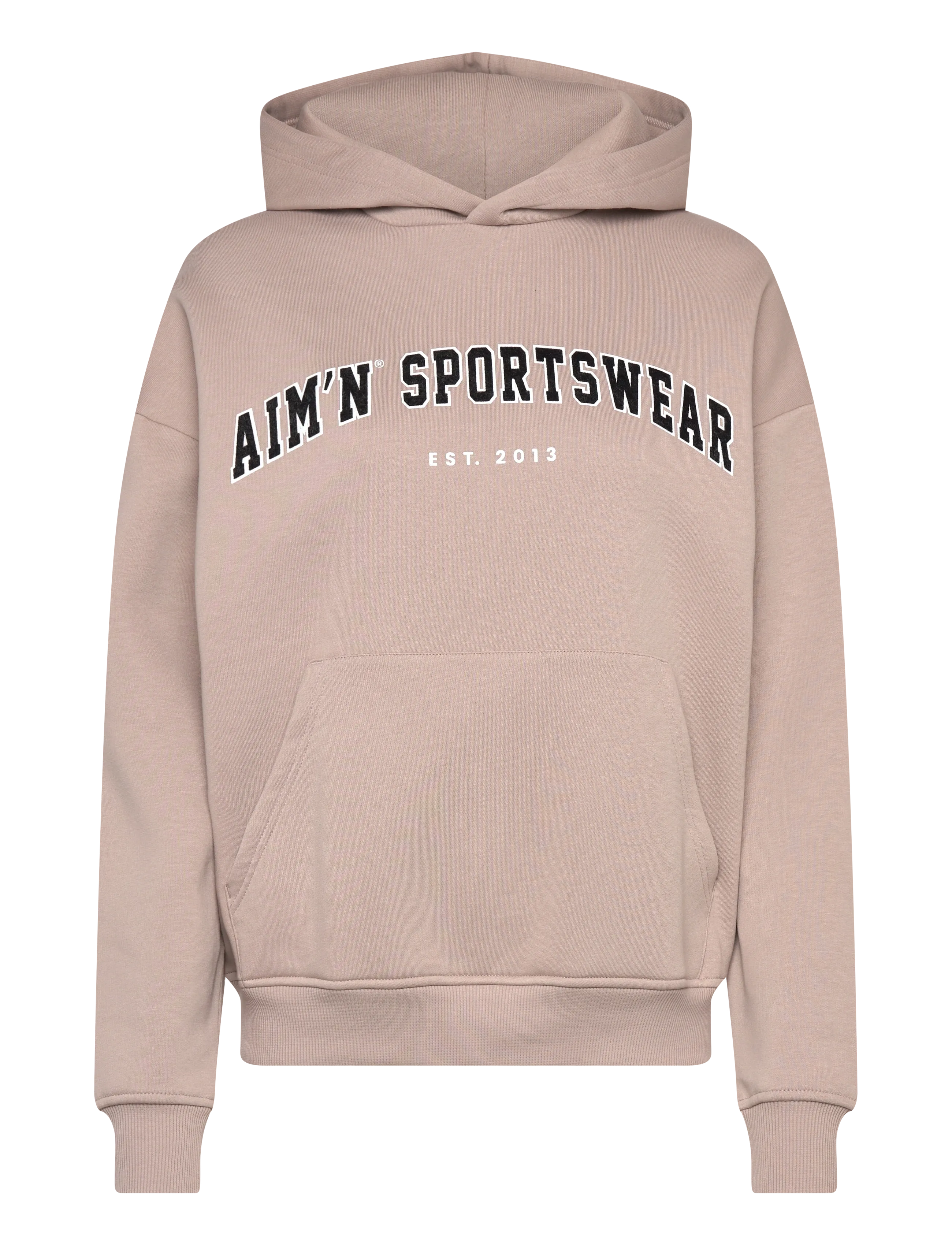aim´n Varsity Sweat Hood - Alussärgid - DARK CLAY / beige