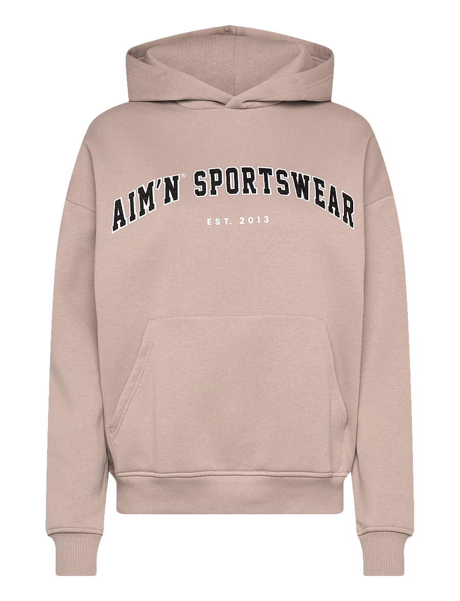 aim´n - Varsity Sweat Hood - sweatshirts - dark clay - 0