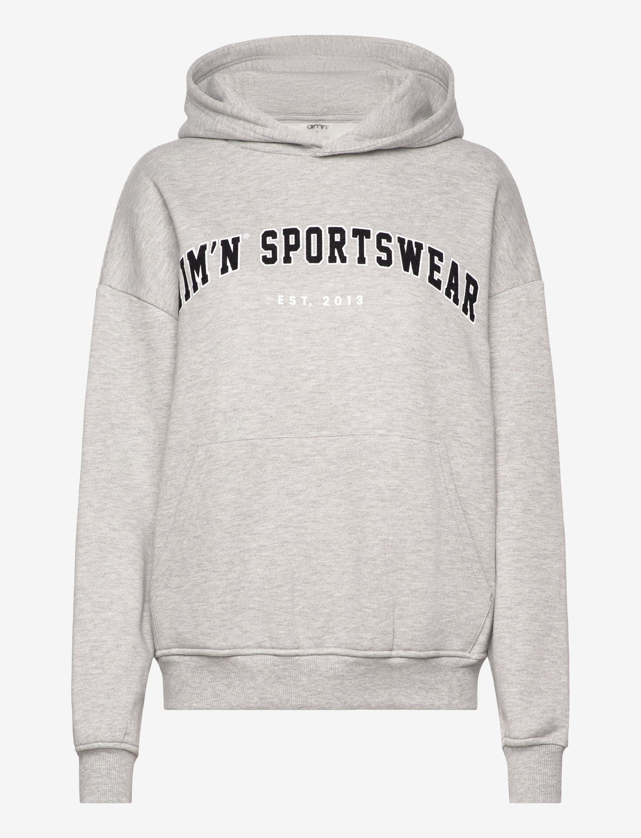 aim´n - Varsity Sweat Hood - dressipluusid ja pusad - grey melange - 1