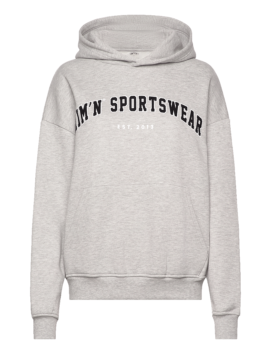 aim´n - Varsity Sweat Hood - sweatshirts - grey melange - 1