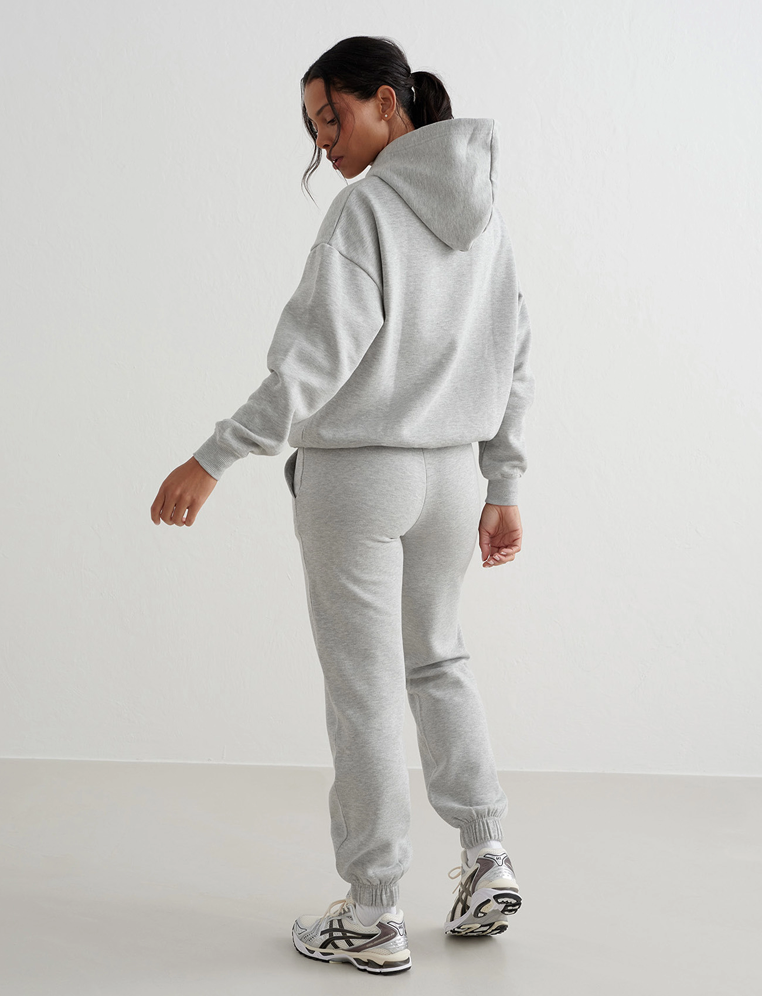 aim´n - Varsity Sweat Hood - huvtröjor - grey melange - 3