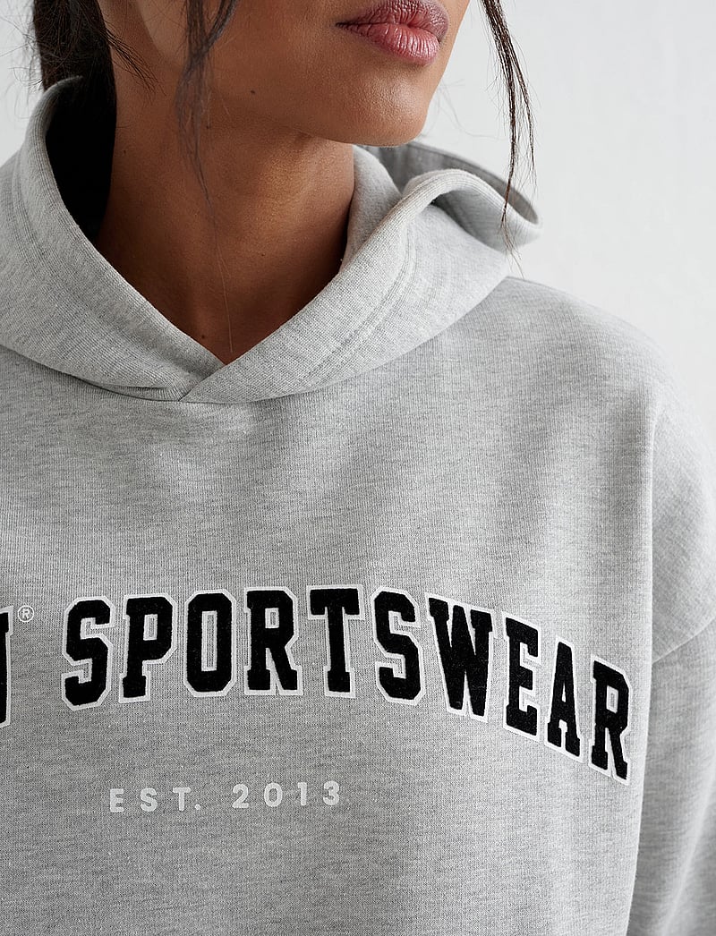 aim´n - Varsity Sweat Hood - dressipluusid ja pusad - grey melange - 4