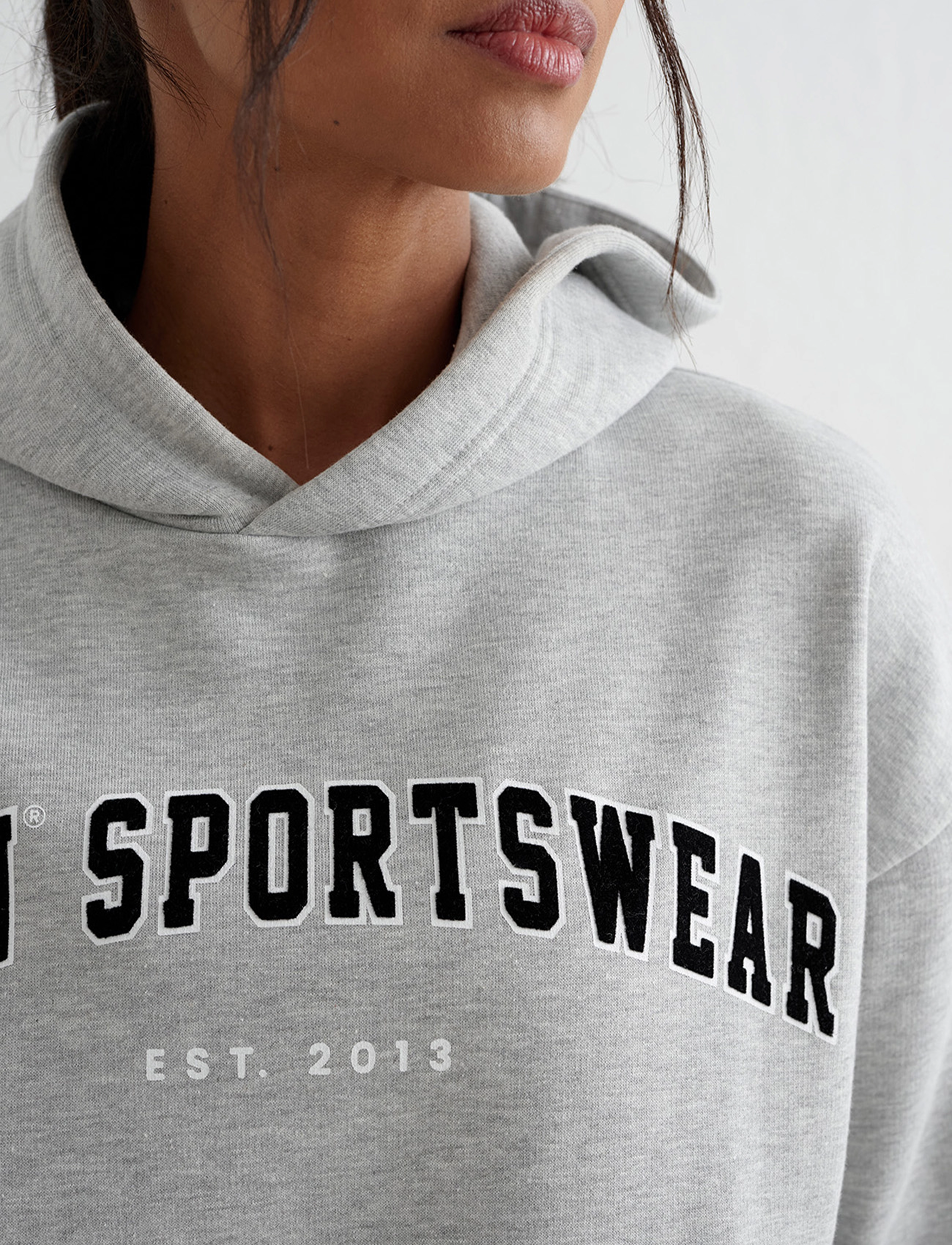 aim´n - Varsity Sweat Hood - huvtröjor - grey melange - 4