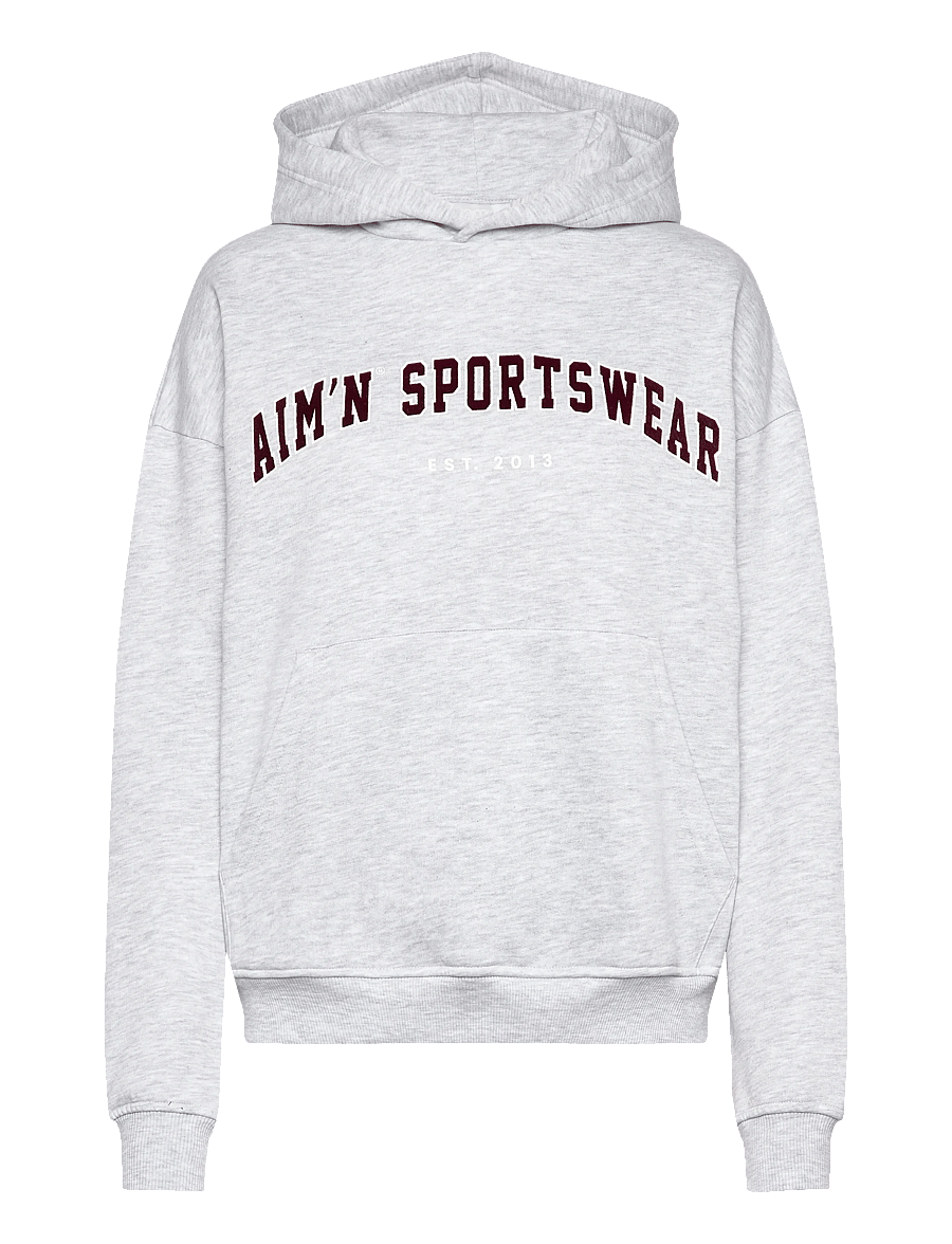 aim´n - Varsity Sweat Hood - sweatshirts - light grey melange - 1