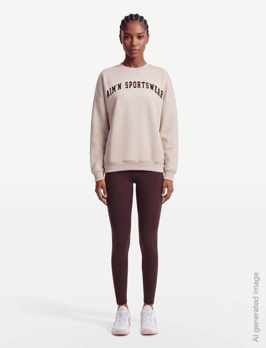 aim´n - Varsity Sweatshirt - tops - sand - 0