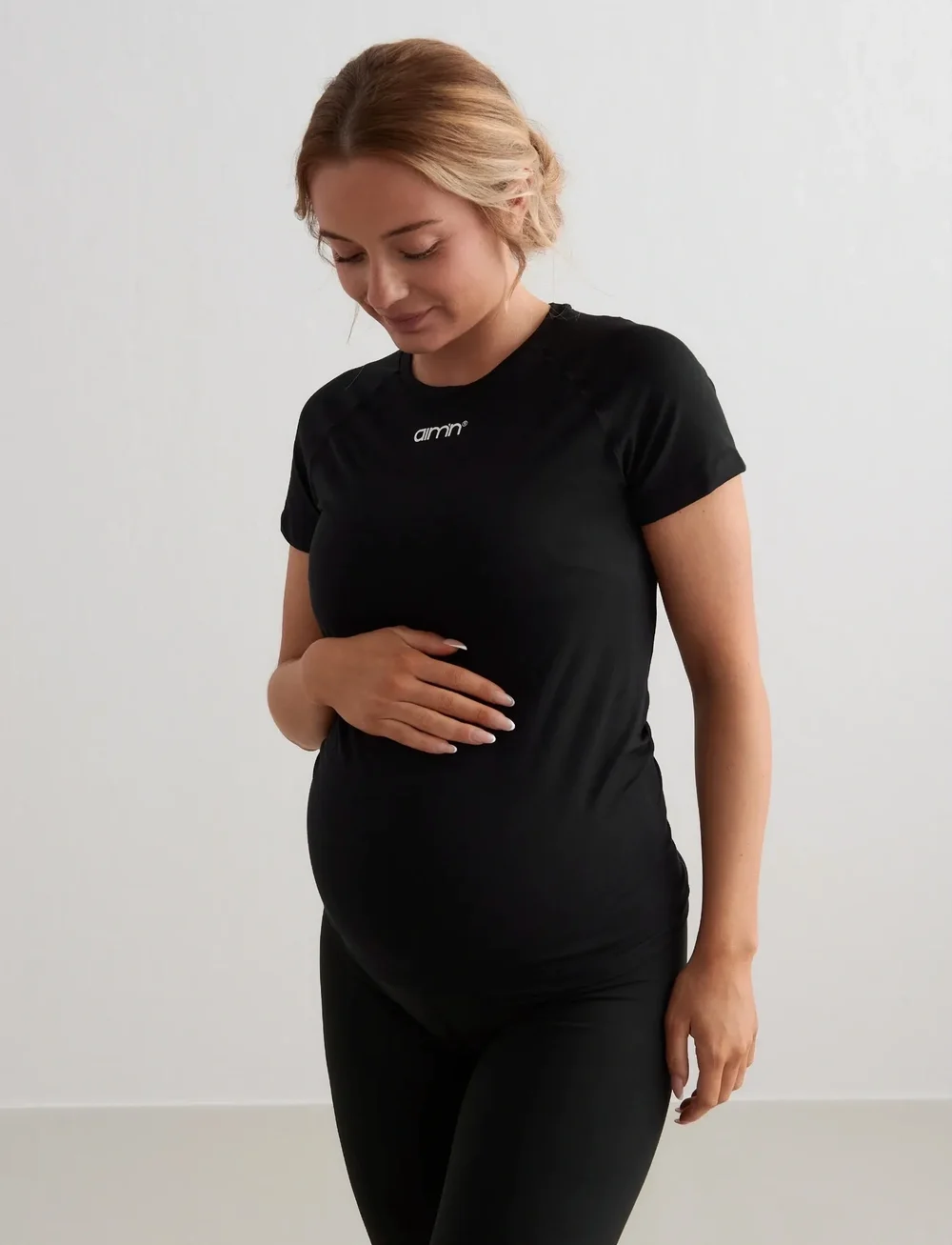 aim´n - Soft Basic Maternity Short Sleeve - t-shirts - black - 3