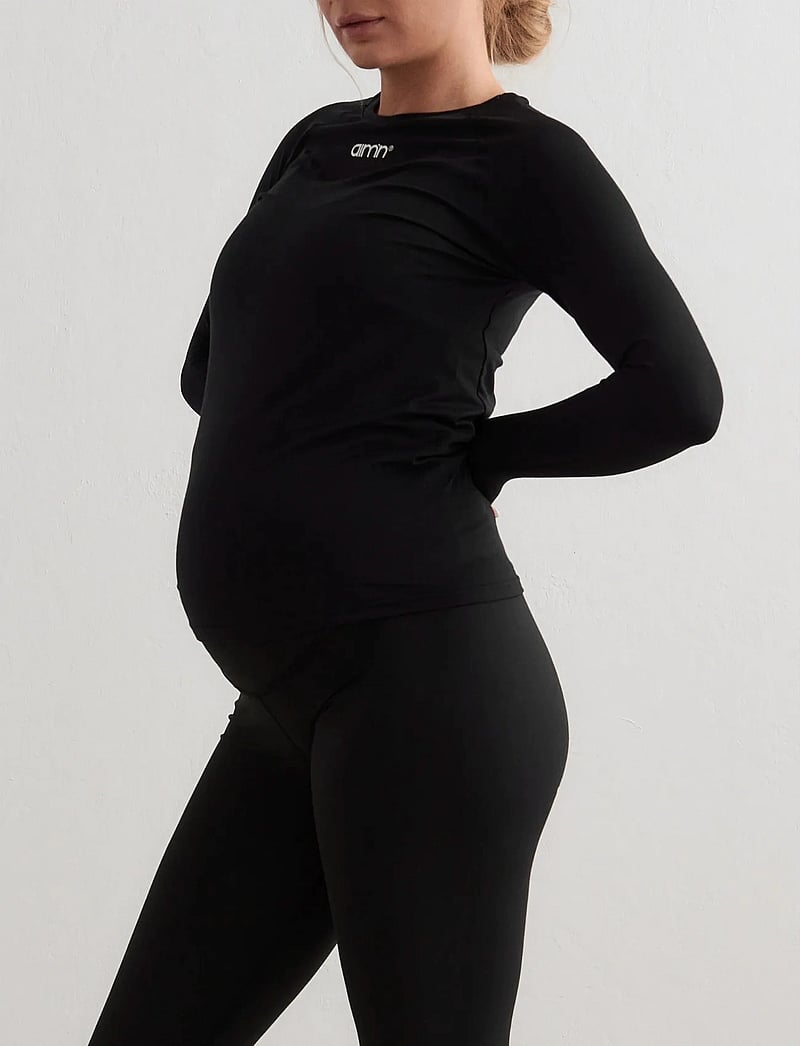 aim´n - Soft Basic Maternity Long Sleeve - långärmade tröjor - black - 0