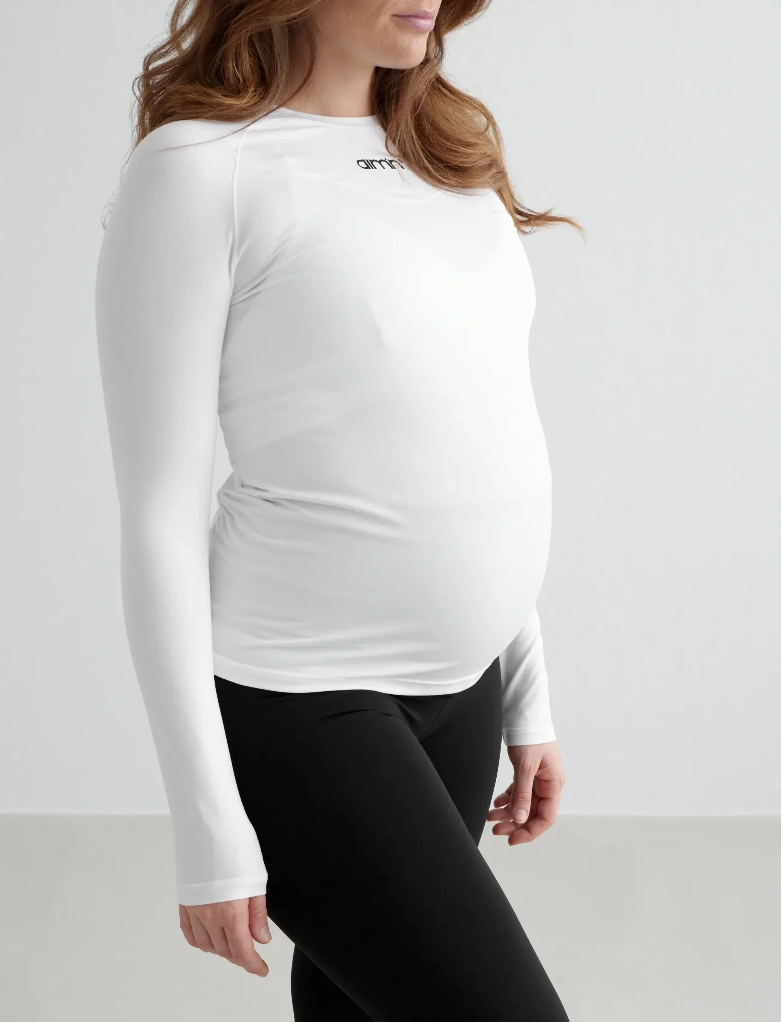 aim ́n Soft Basic Maternity Long Sleeve, Kvinder, Graviditets Langærmet Top, Hvid, Str: S