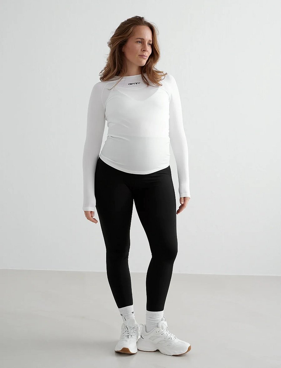 aim´n - Soft Basic Maternity Long Sleeve - långärmade tröjor - white - 3