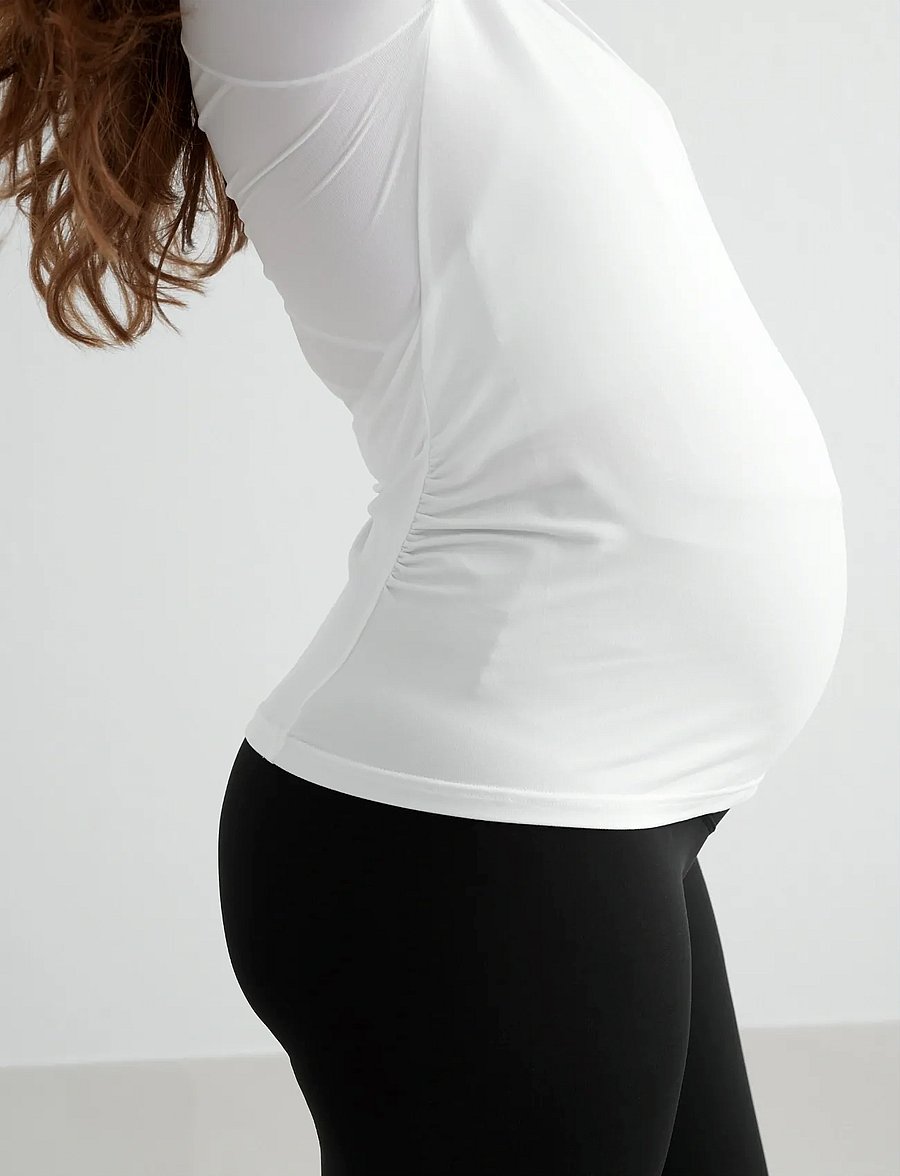 aim´n - Soft Basic Maternity Long Sleeve - långärmade tröjor - white - 5