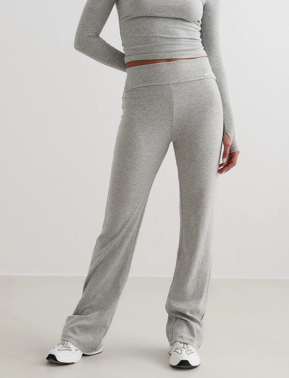 aim´n - Ease Ribbed Pants - training pants - grey melange - 3