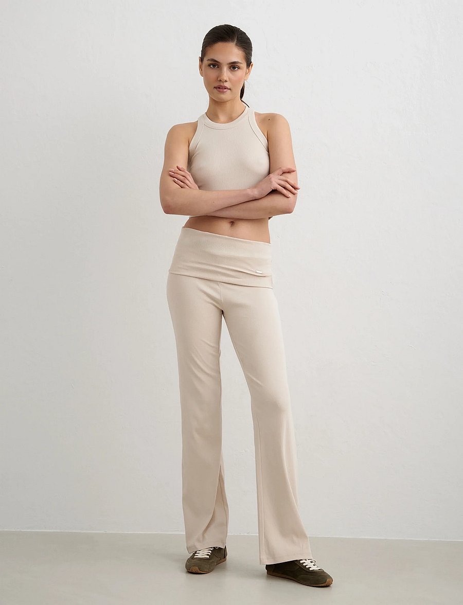 aim´n - Ease Ribbed Pants - träningsbyxor - sand - 0