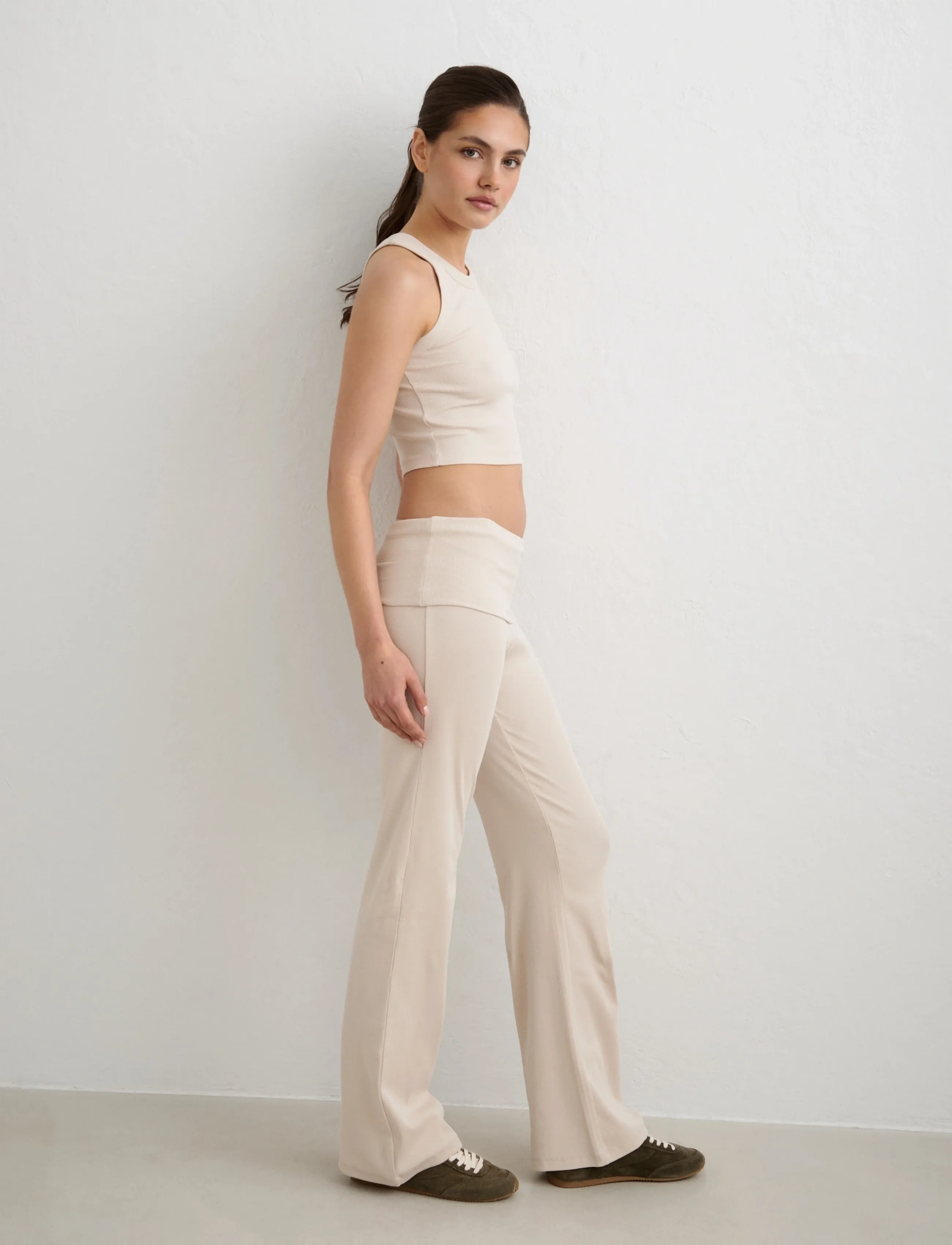 aim´n - Ease Ribbed Pants - treeningpüksid - sand - 3