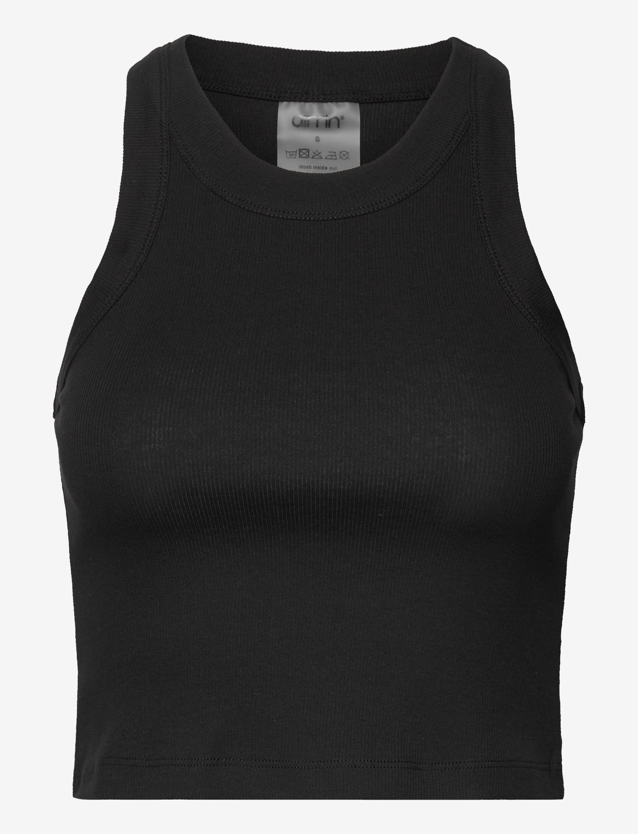 aim´n - Ease Ribbed Tank Top - Õlapaeltega pluusid - black - 1