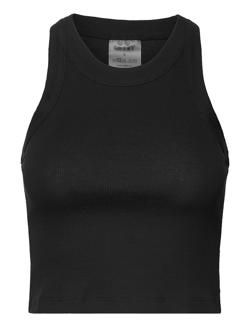 aim´n - Ease Ribbed Tank Top - linnen - black - 1