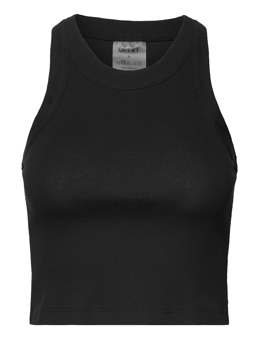 aim´n - Ease Ribbed Tank Top - crop tops - black - 1