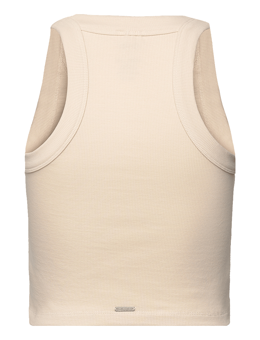aim´n - Ease Ribbed Tank Top - crop-tops - cafÉ au lait - 2