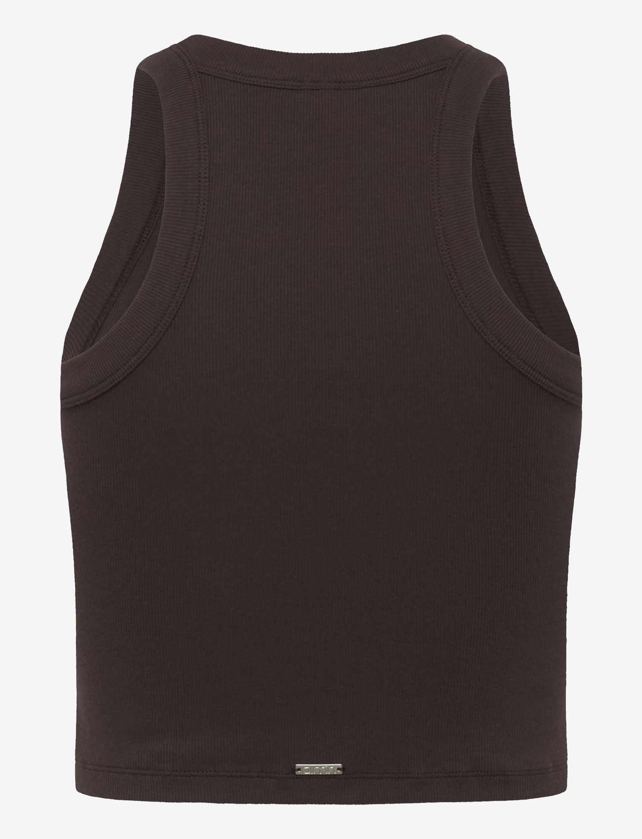 aim´n - Ease Ribbed Tank Top - crop-tops - chocolate - 2
