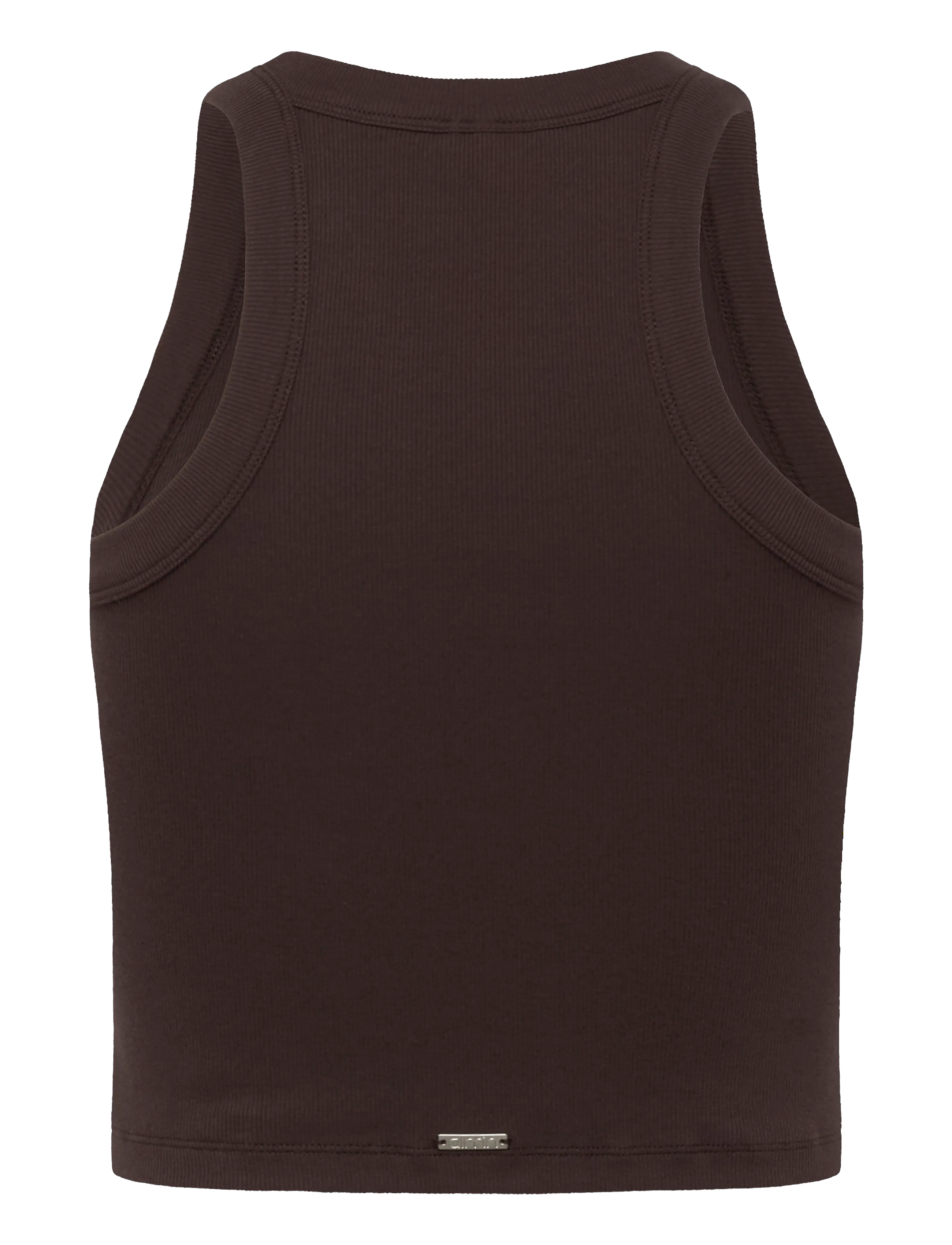 aim´n - Ease Ribbed Tank Top - crop-tops - chocolate - 2