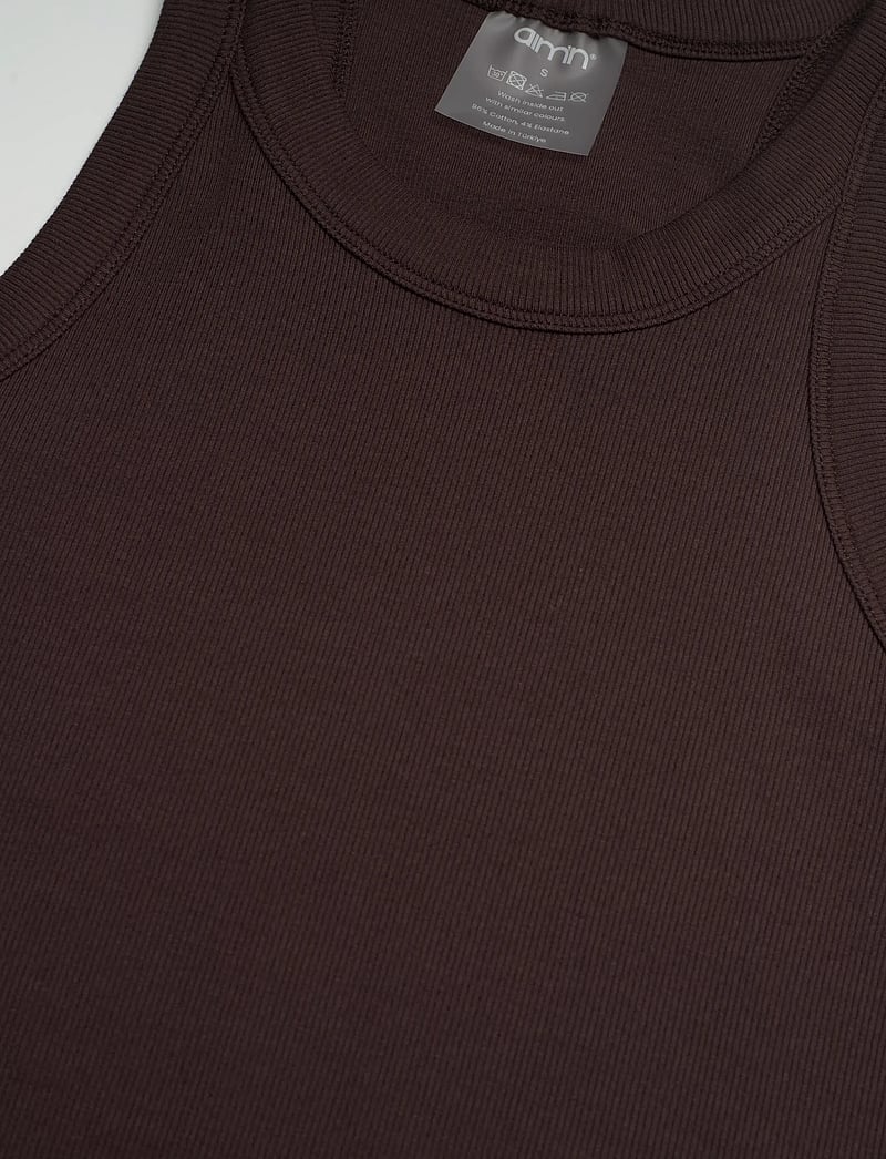 aim´n - Ease Ribbed Tank Top - crop-tops - chocolate - 5