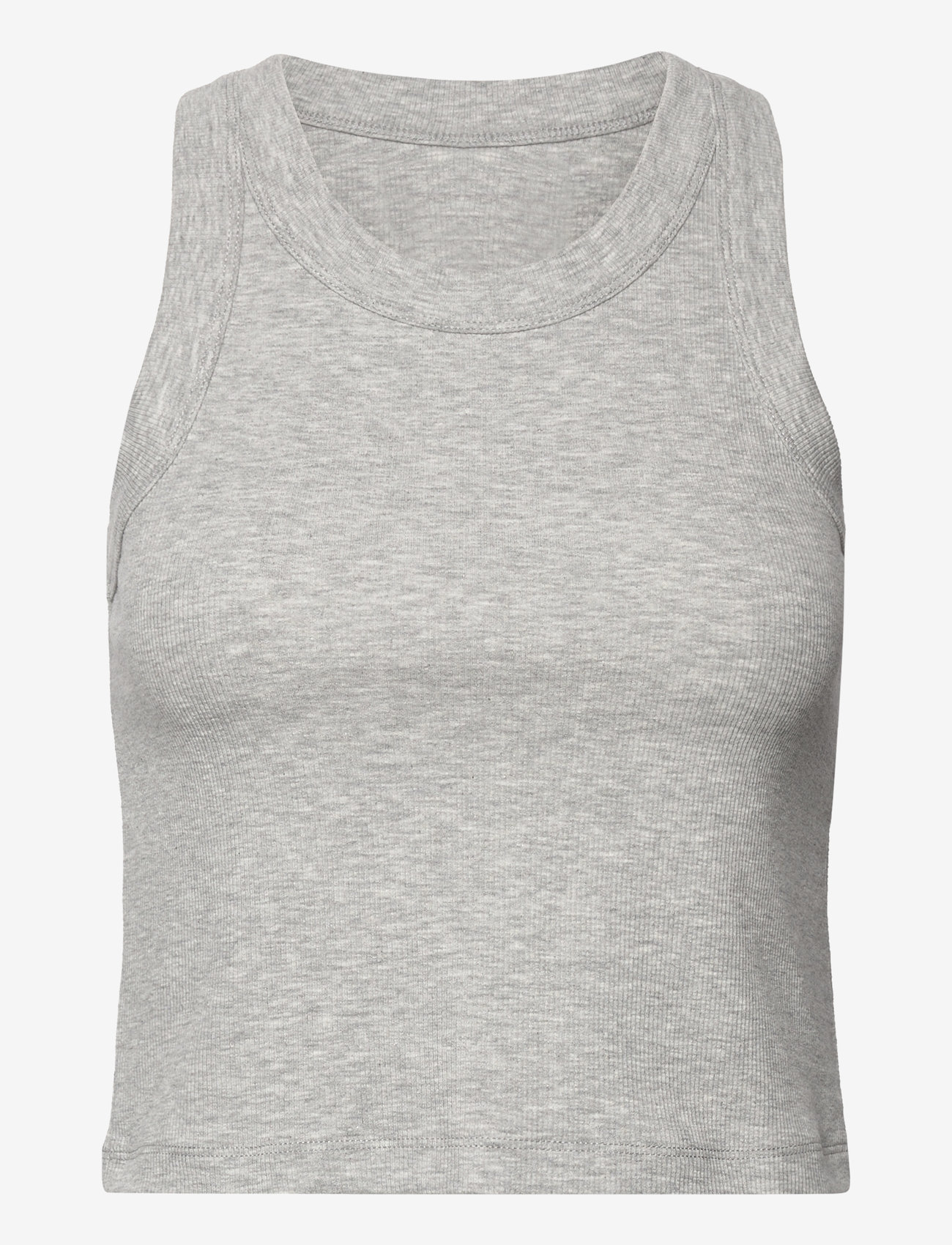 aim´n - Ease Ribbed Tank Top - linnen - grey melange - 1