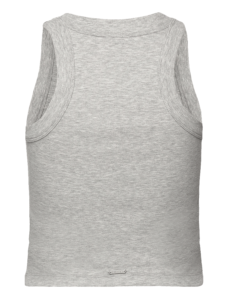 aim´n - Ease Ribbed Tank Top - linnen - grey melange - 2