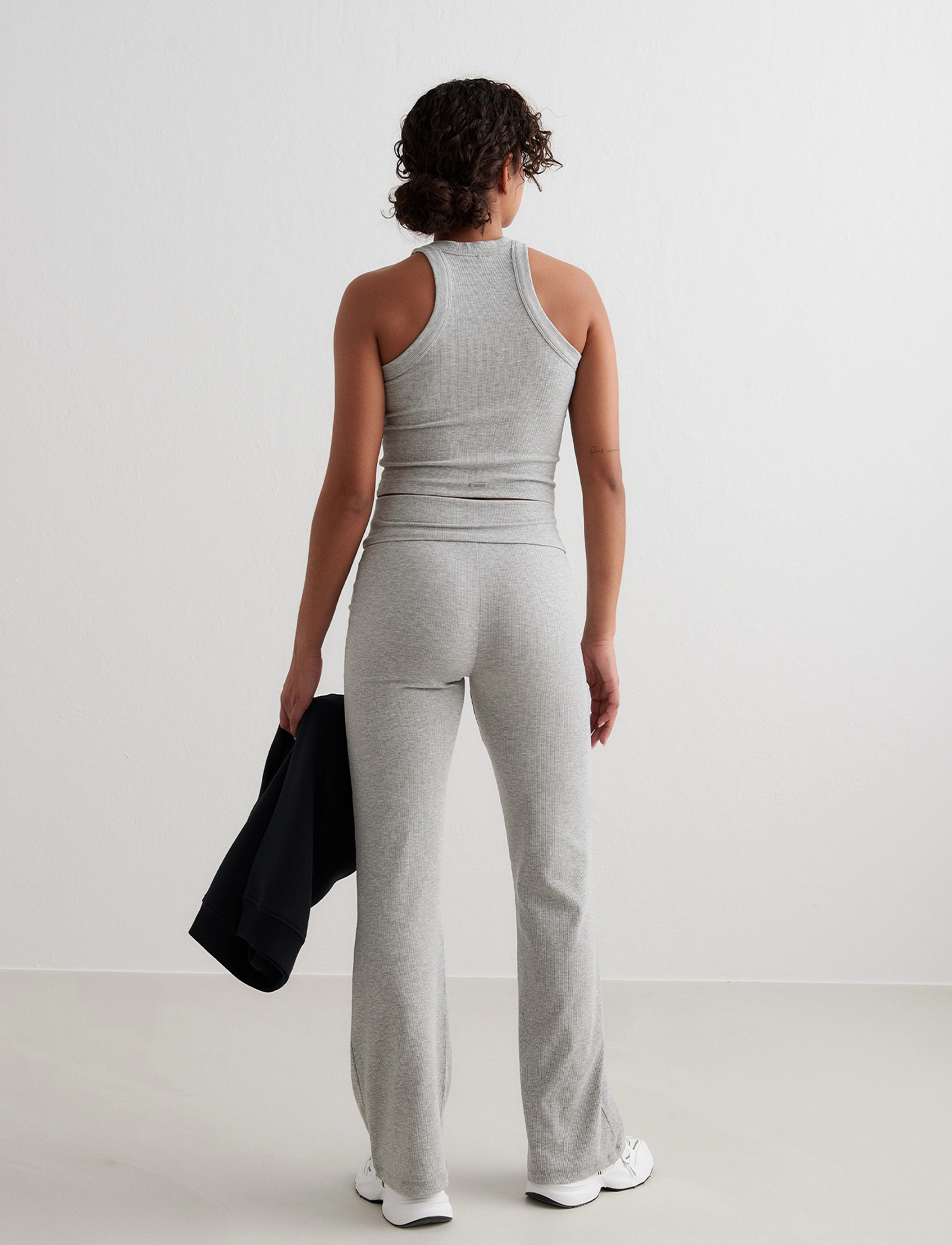 aim´n - Ease Ribbed Tank Top - grey melange - 4