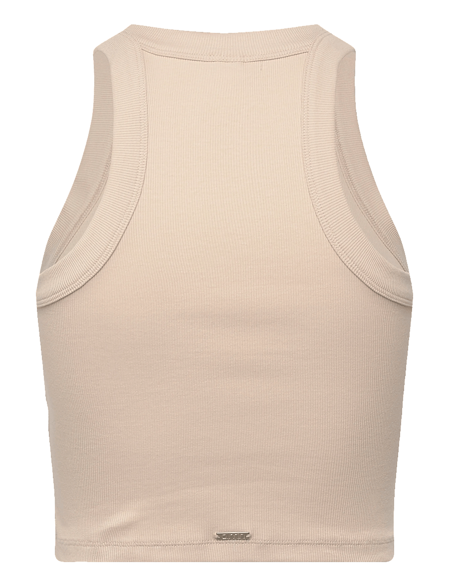 aim´n - Ease Ribbed Tank Top - crop-tops - sand - 2
