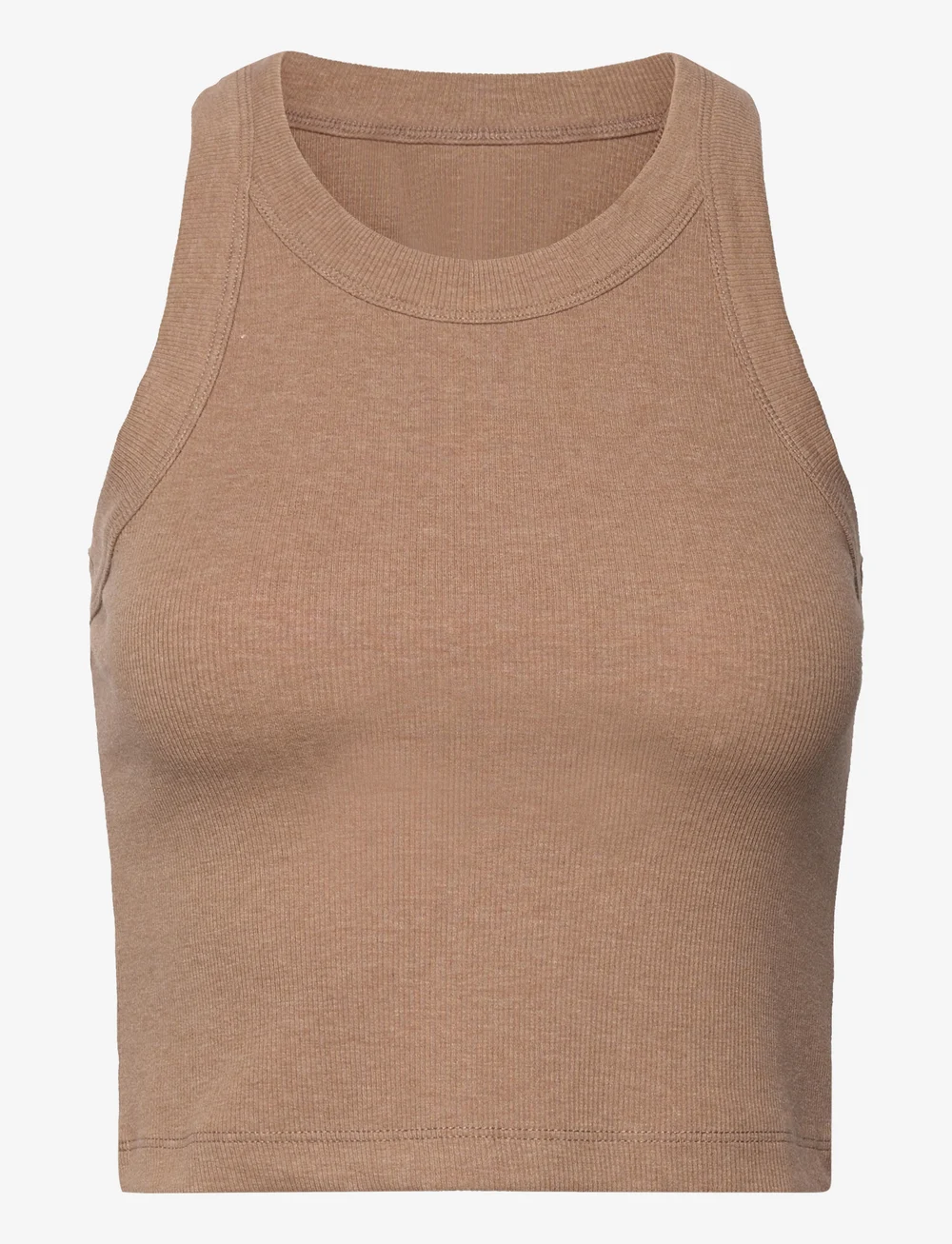 aim´n - Ease Ribbed Tank Top - tanktops - toffee melange - 1