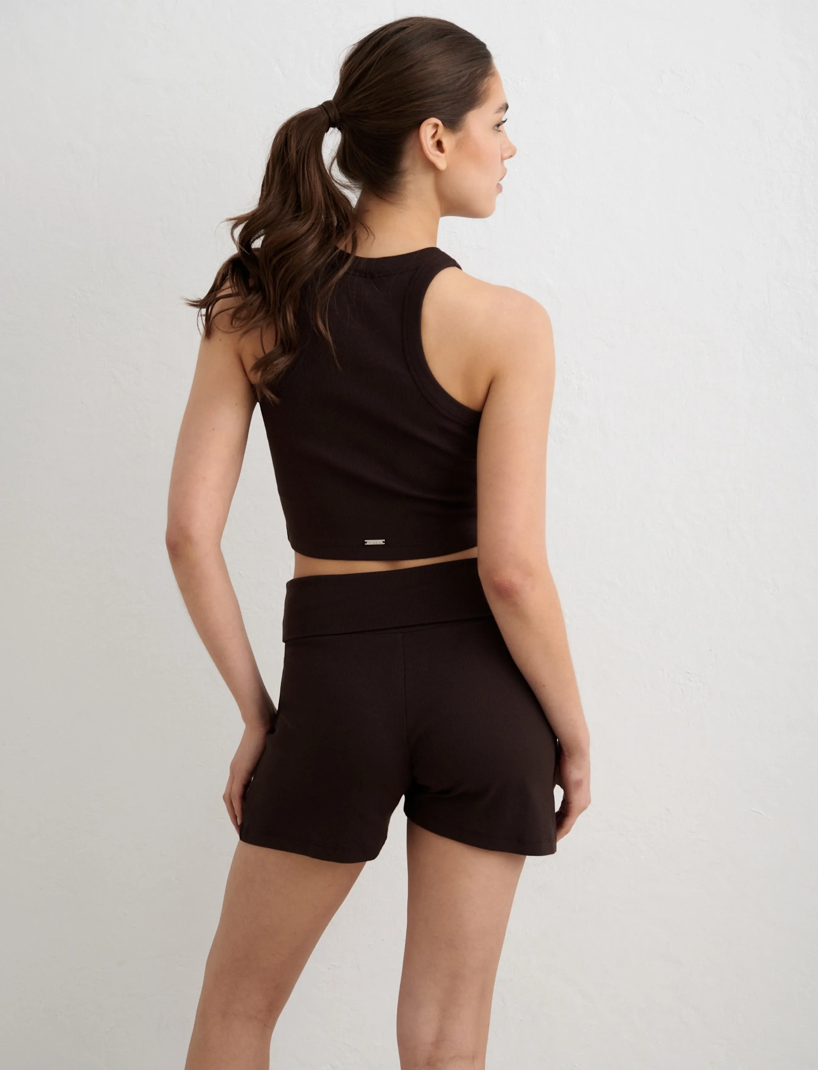 aim´n - Ease Ribbed Shorts - shorts - chocolate - 5