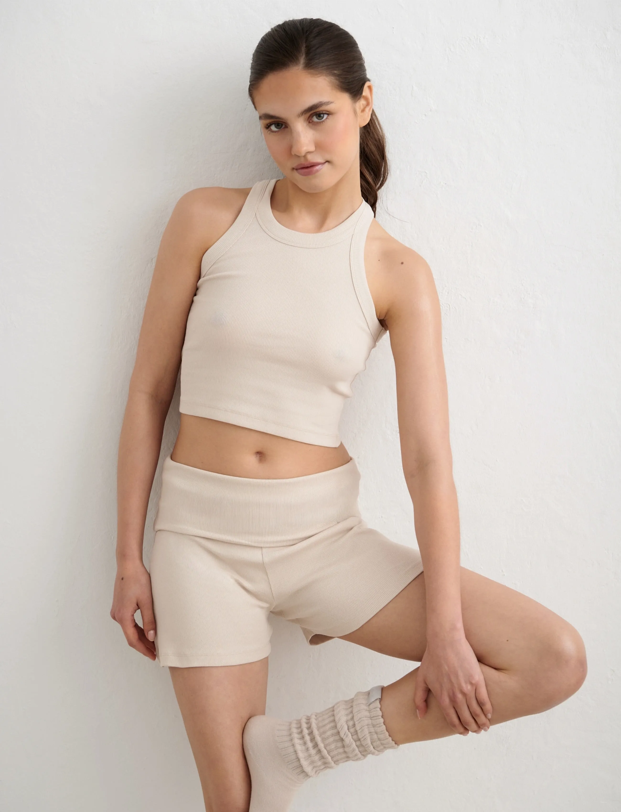 aim´n - Ease Ribbed Shorts - hosen - sand - 4