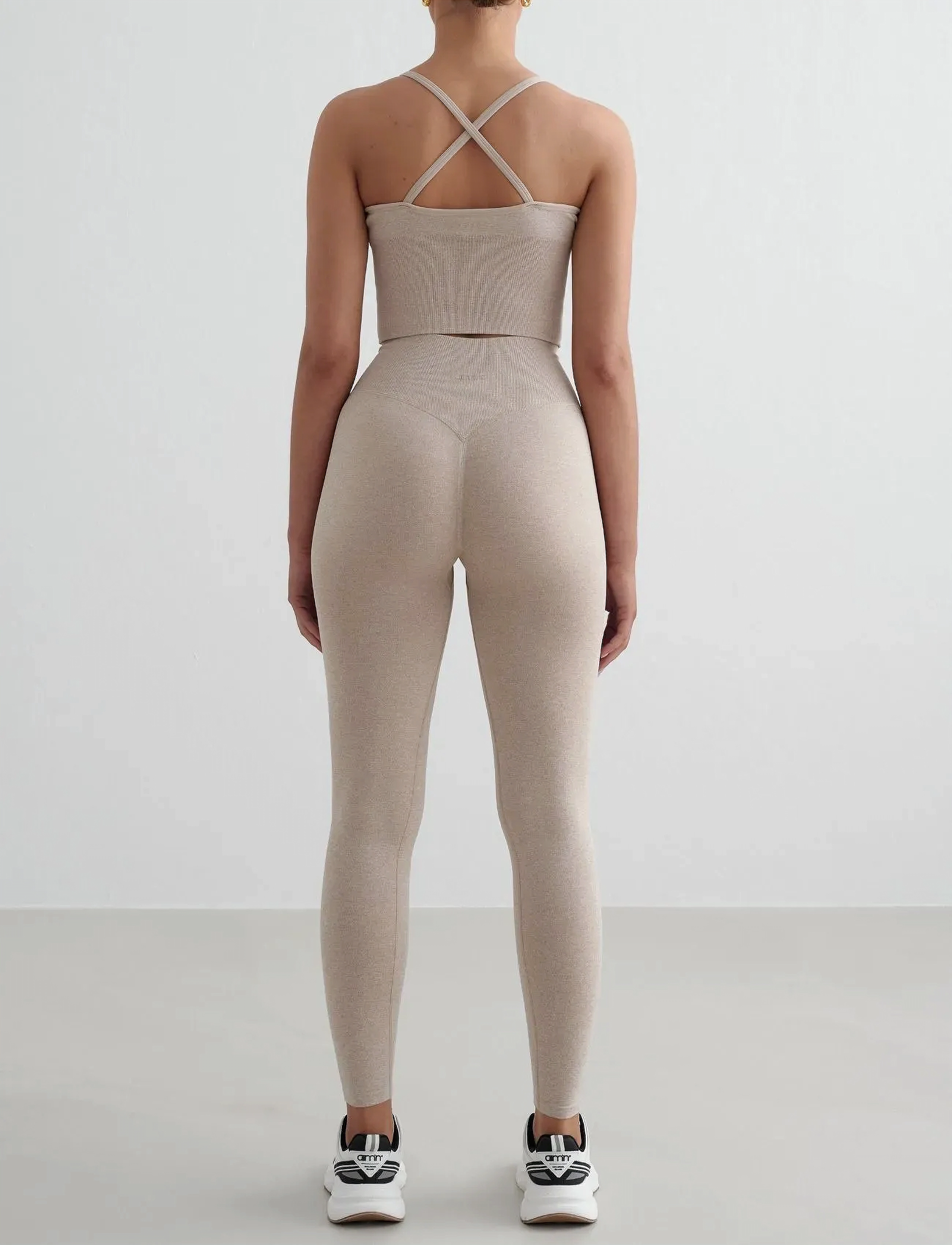 aim´n - Shape Seamless Tights - fuld længde - beige melange - 0