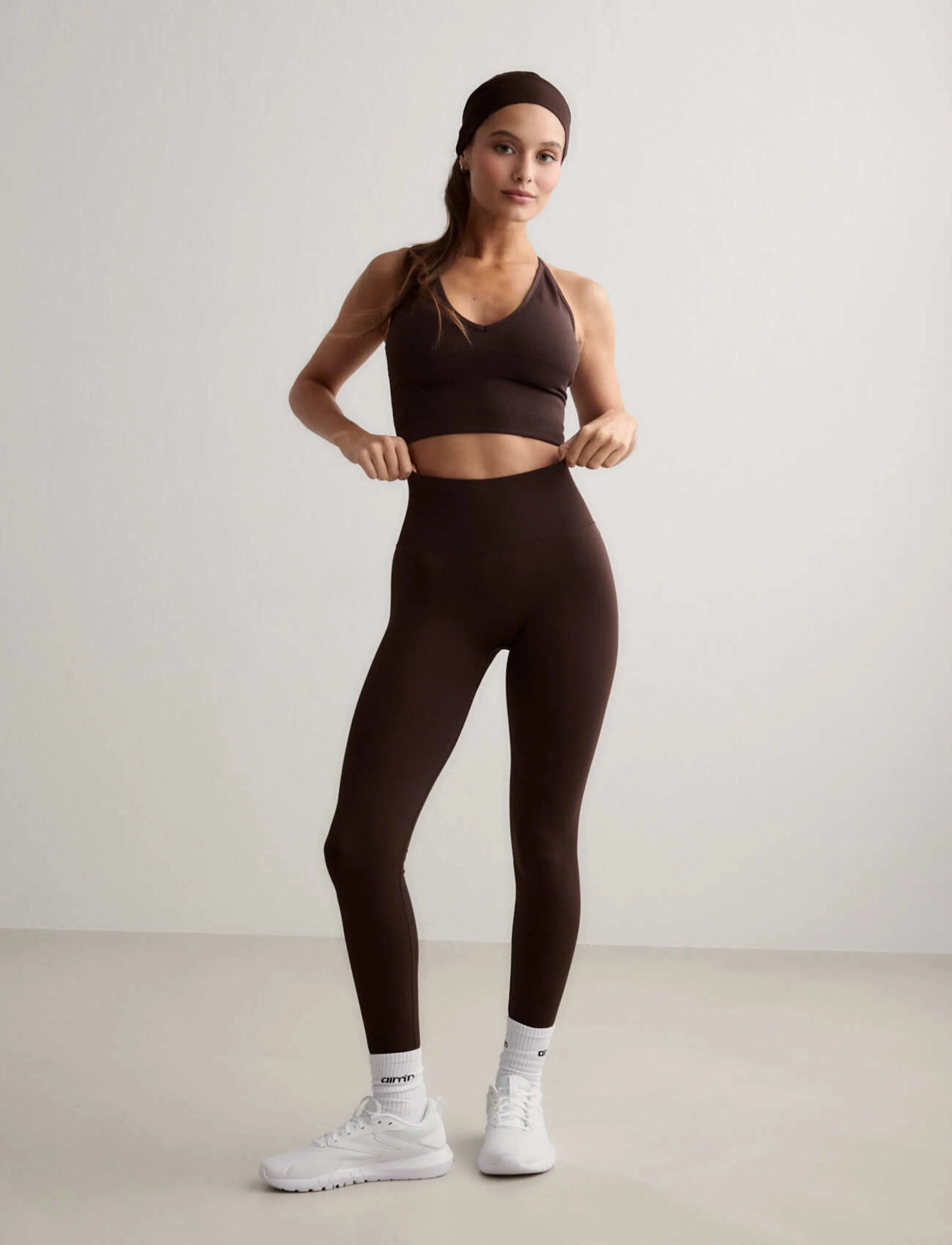 aim ́n Shape Seamless Tights, L, Burgundy, Løbetræningstights > Sømløse Tights, Dame