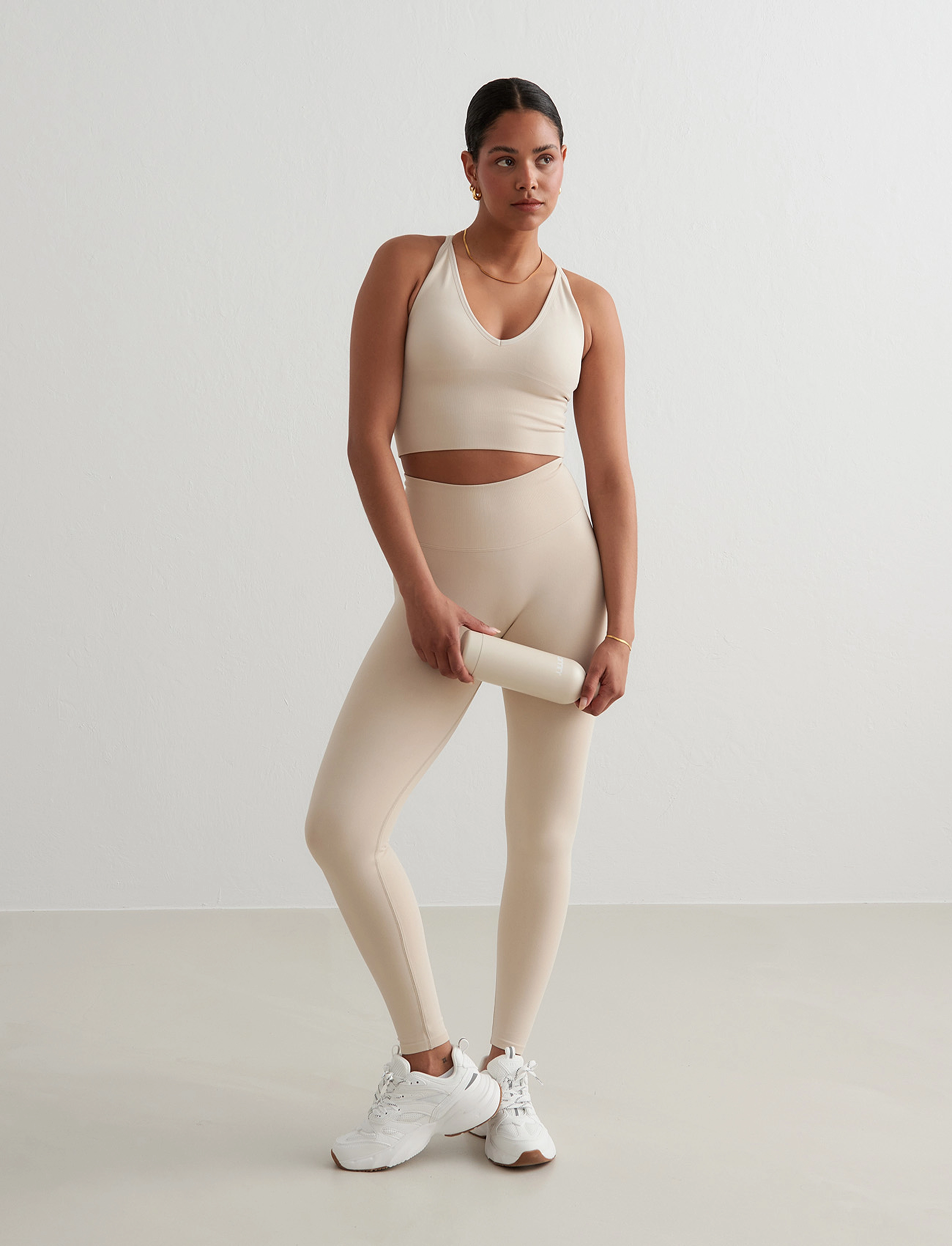 aim ́n Shape Seamless Tights, L, Beige, Løbetræningstights > Sømløse Tights, Dame