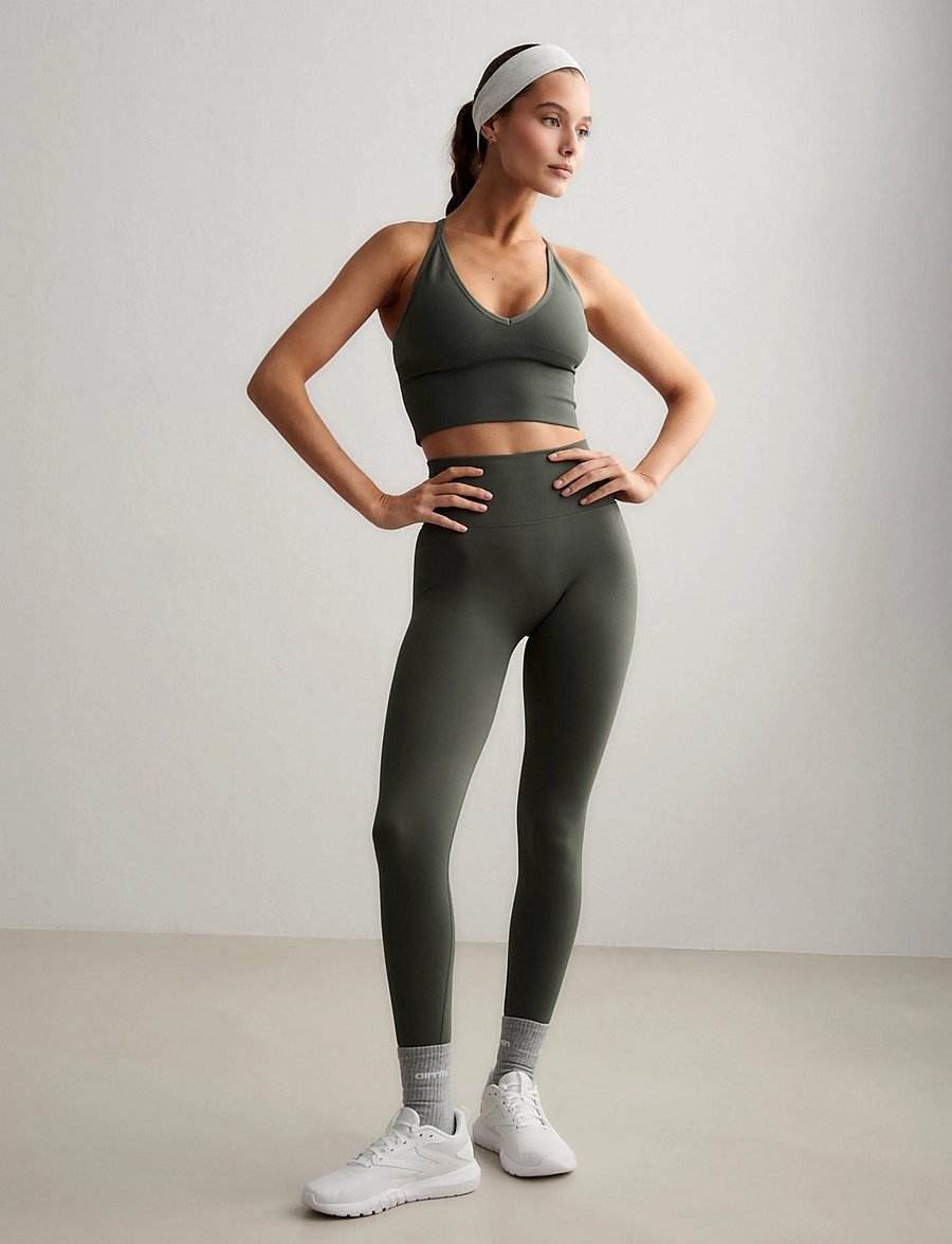 aim´n - Shape Seamless Tights - volle länge - ivy - 0