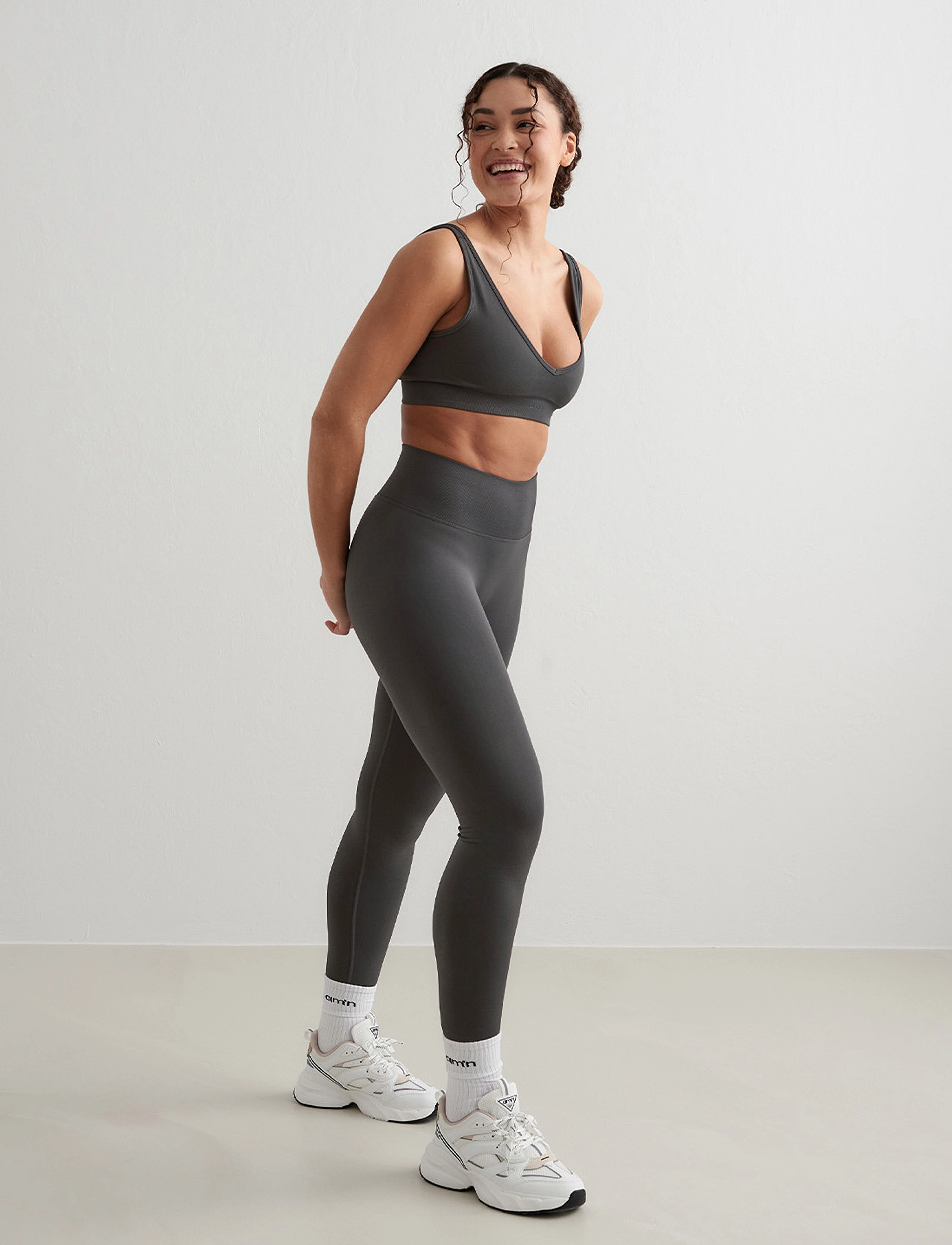 aim ́n Shape Seamless Tights, S, Grey, Løbetræningstights > Sømløse Tights, Dame