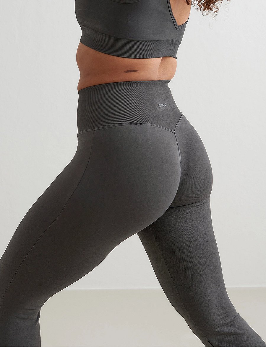 aim´n - Shape Seamless Flare Tights - full längd - shadow grey - 3