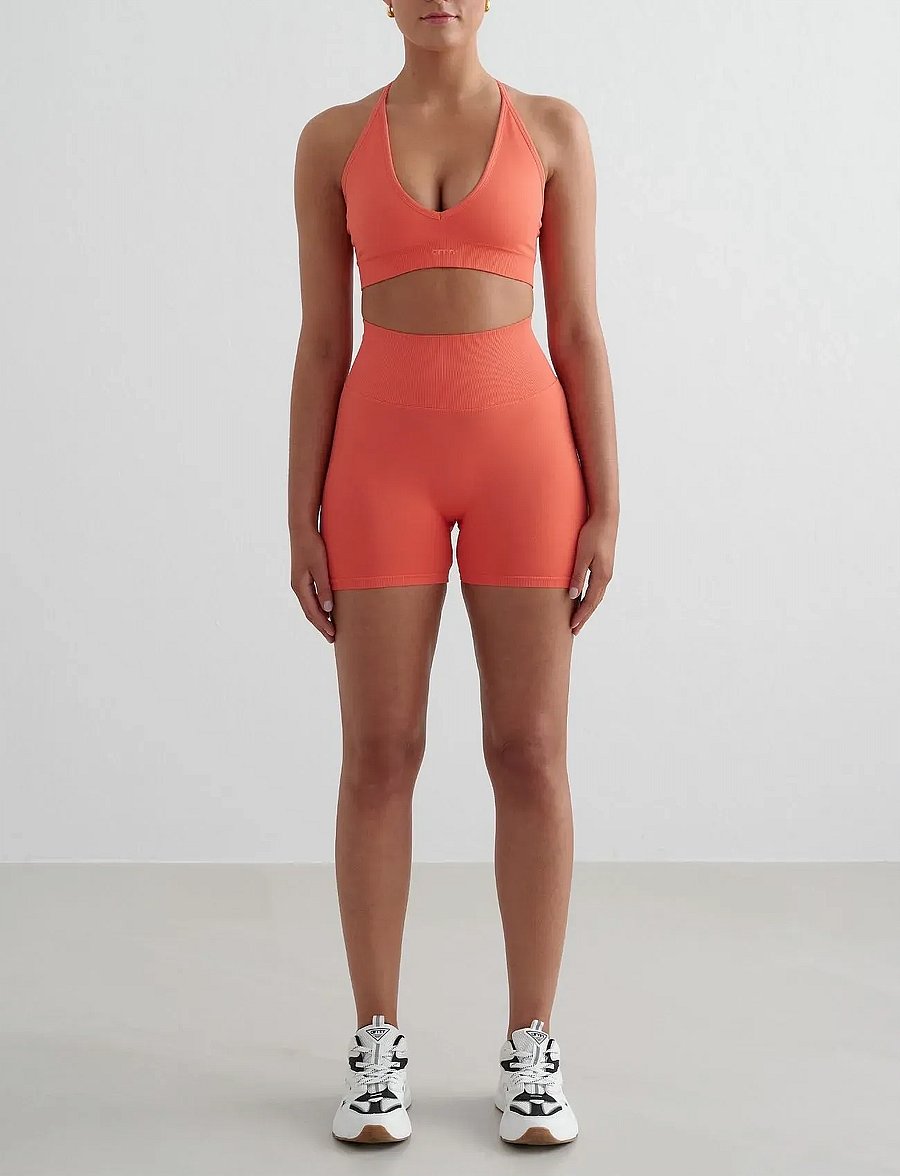 aim´n - Shape Seamless Hotpants - 1/2 længde - tangerine - 3