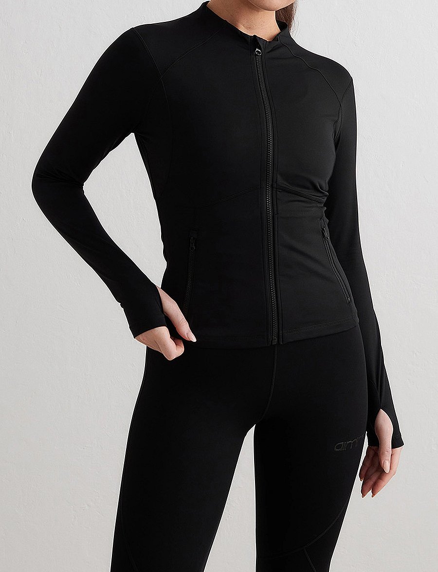 aim´n - Sculpting Zip Jacket - overdele - black - 0