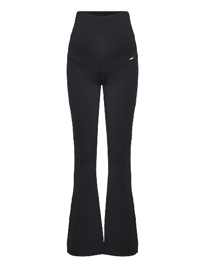 Ribbed Seamless Flare Maternity Tights - TræNingstights