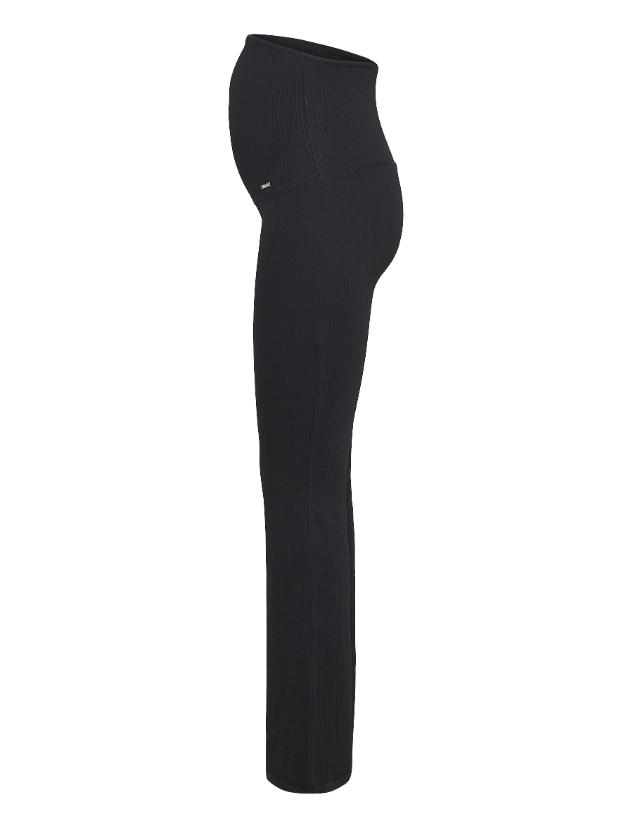 aim´n - Ribbed Seamless Flare Maternity Tights - treenitrikoot - black - 3