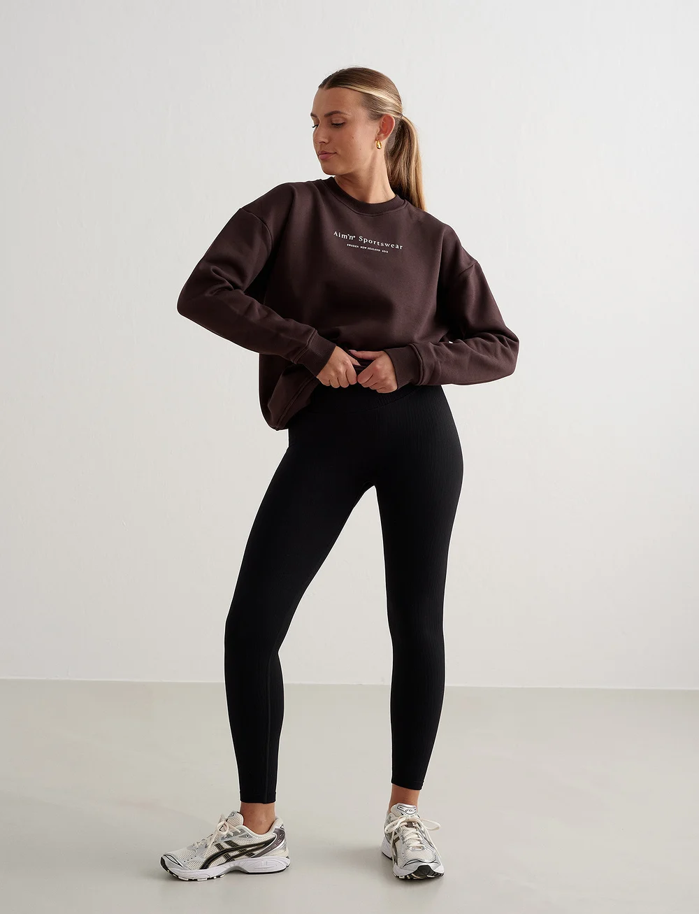 aim´n - Serif Sweatshirt - Överdelar - cacao - 0