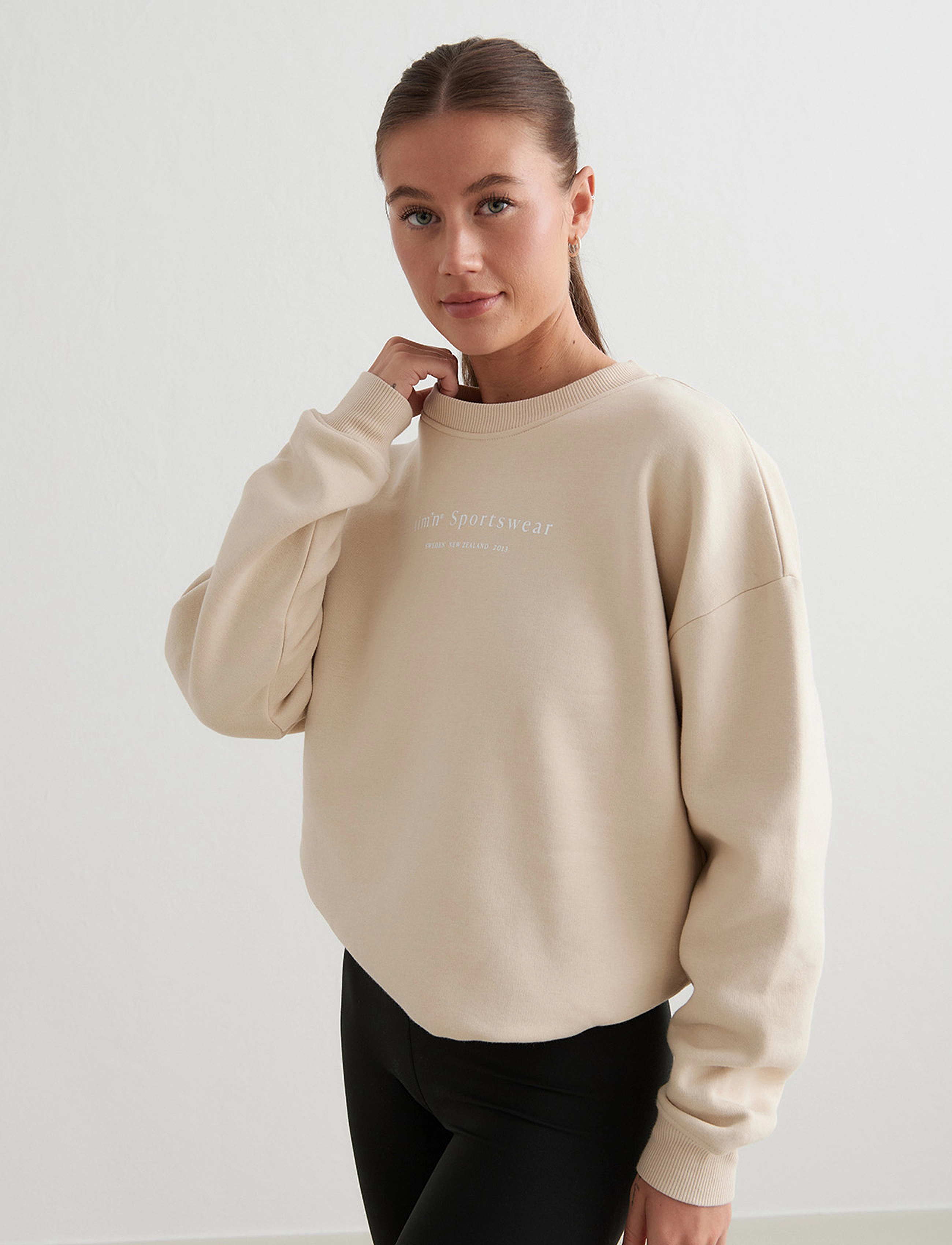 aim´n - Serif Sweatshirt - dressipluusid - cafÉ au lait - 3