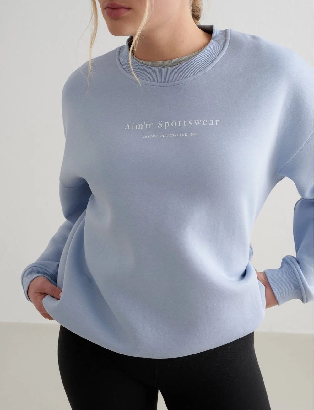 aim´n - Serif Sweatshirt - overdele - cloudy blue - 0